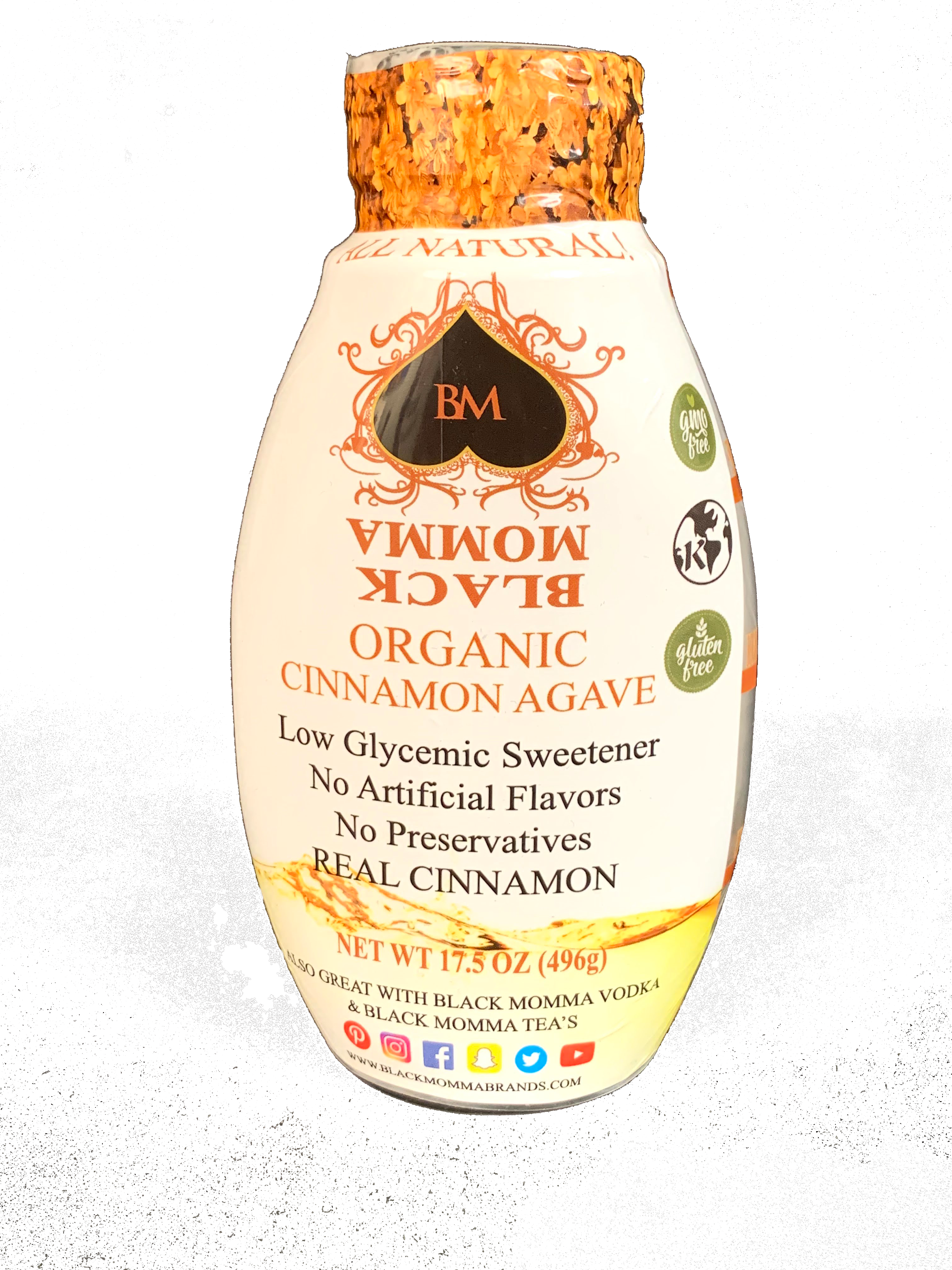 BLACK MOMMA ORGANIC CINNAMON AGAVE, VEGAN, KOSHER - 17.5 OZ - Black Momma Tea & Cafe