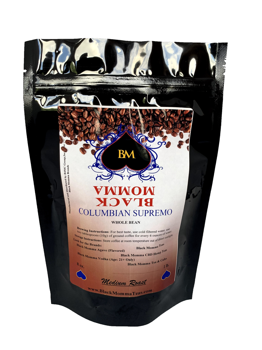 COLOMBIAN COFFEE BEANS - MEDIUM ROAST - Black Momma Tea & Cafe