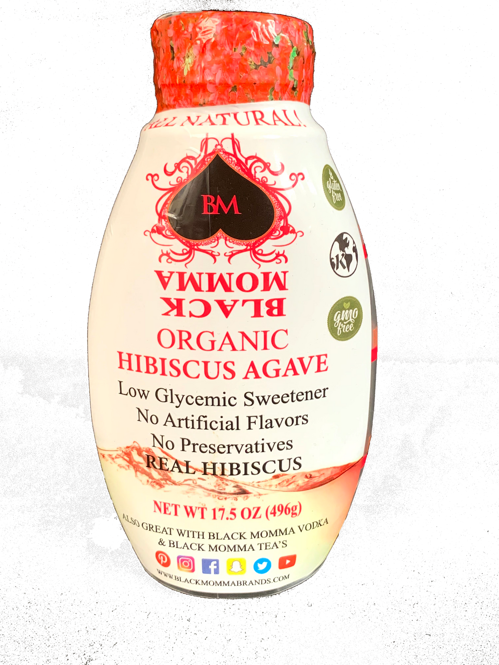 BLACK MOMMA ORGANIC HIBISCUS AGAVE, VEGAN, KOSHER - 17.5 OZ - Black Momma Tea & Cafe