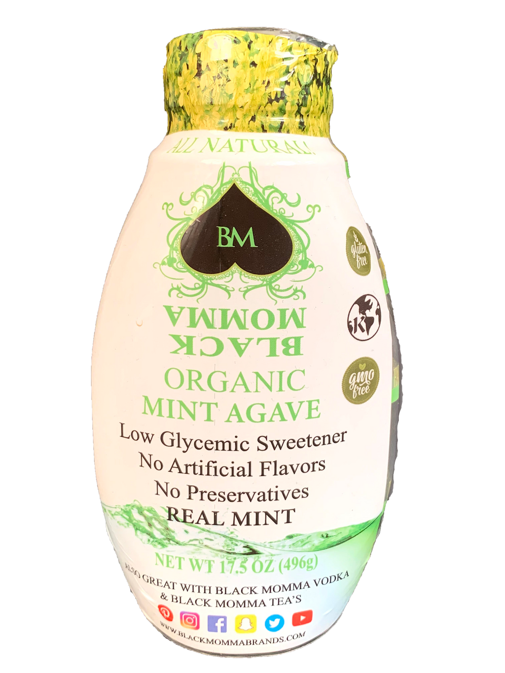 BLACK MOMMA ORGANIC MINT AGAVE VEGAN, KOSHER - 17.5 OZ - Black Momma Tea & Cafe