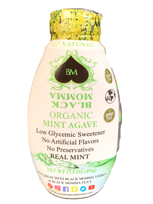 BLACK MOMMA ORGANIC MINT AGAVE VEGAN, KOSHER - 17.5 OZ - Black Momma Tea & Cafe